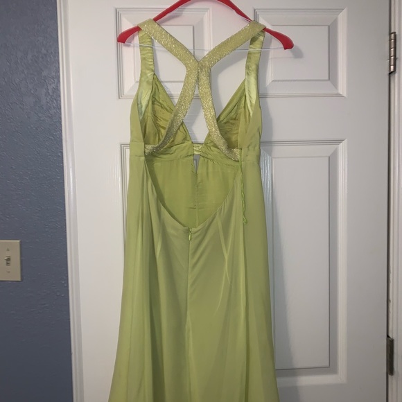 Cashé yellow/ green open back dress - Picture 2 of 8